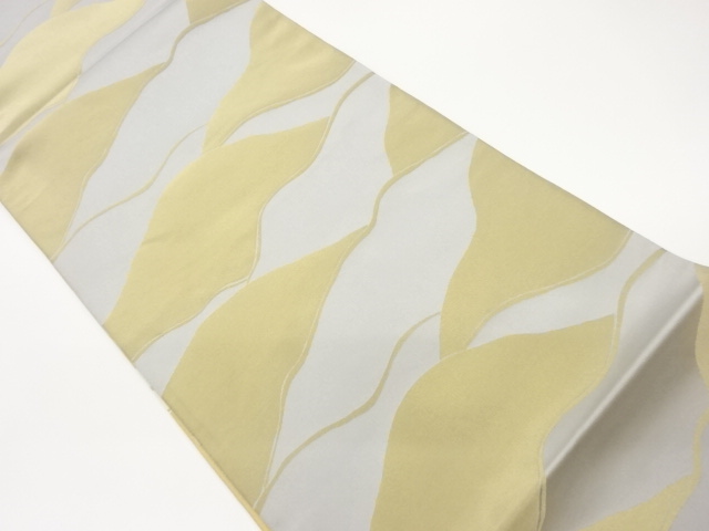 抽象に波模様織出しリバーシブル全通袋帯